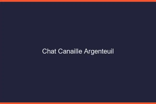 Chat Canaille Argenteuil