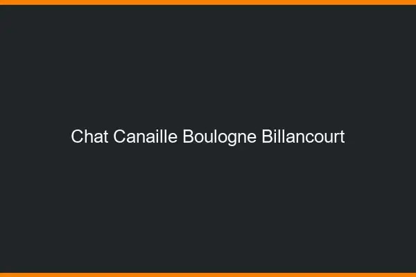 Chat Canaille Boulogne-Billancourt