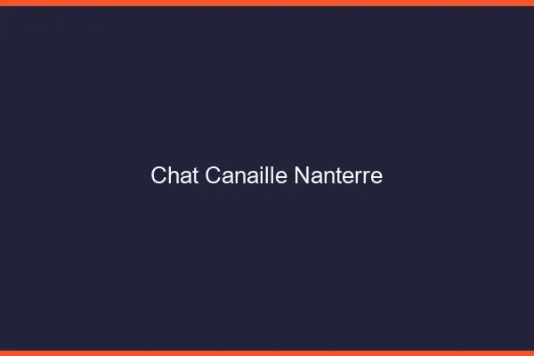 Chat Canaille Nanterre