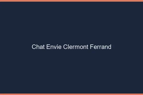 Chat Envie Clermont-Ferrand