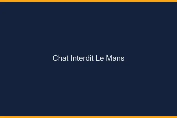 Chat Interdit Le Mans
