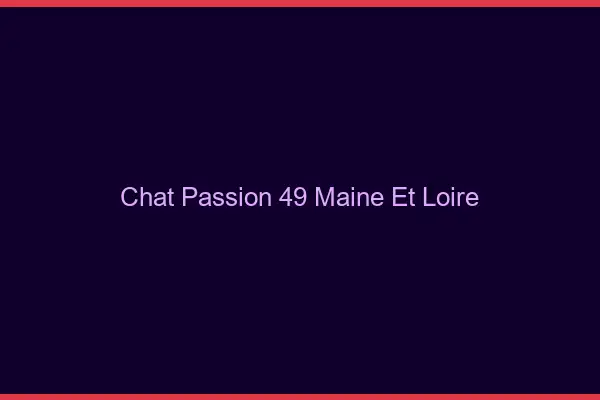 Chat Passion Maine Et Loire