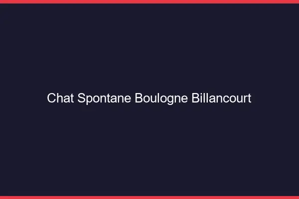 Chat Spontané Boulogne-Billancourt