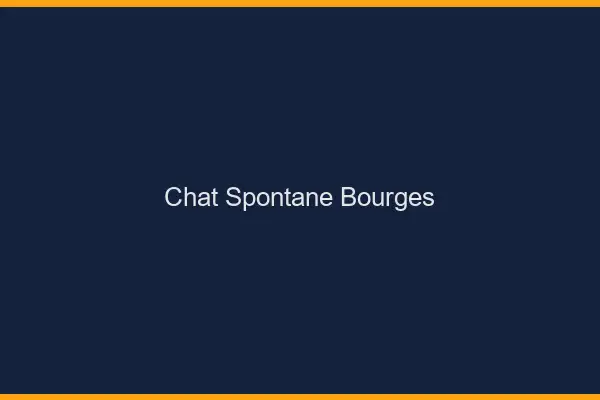 Chat Spontané Bourges