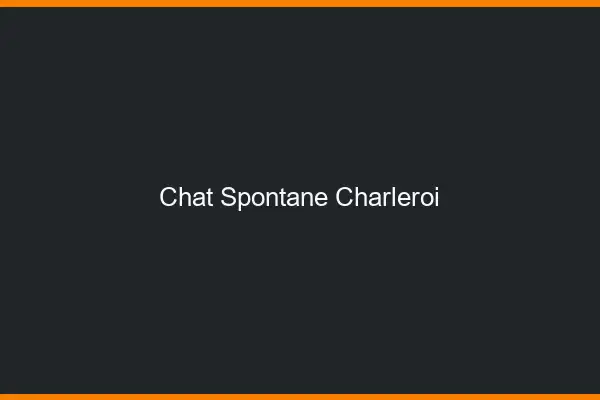 Chat Spontané Charleroi