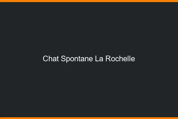 Chat Spontané La Rochelle