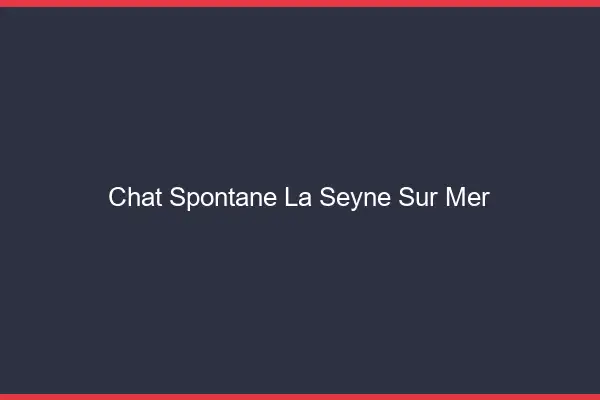 Chat Spontané La Seyne-sur-Mer