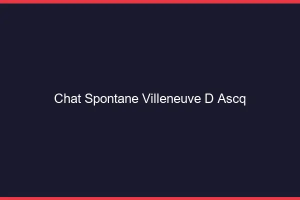Chat Spontané Villeneuve-d'Ascq