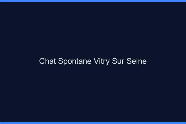 Chat Spontané Vitry-sur-Seine