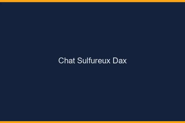Chat Sulfureux Dax