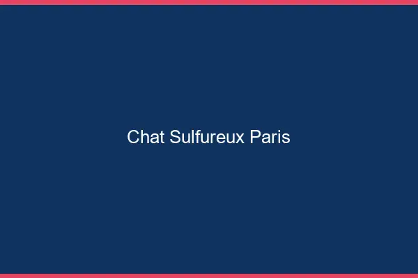 Chat Sulfureux Paris
