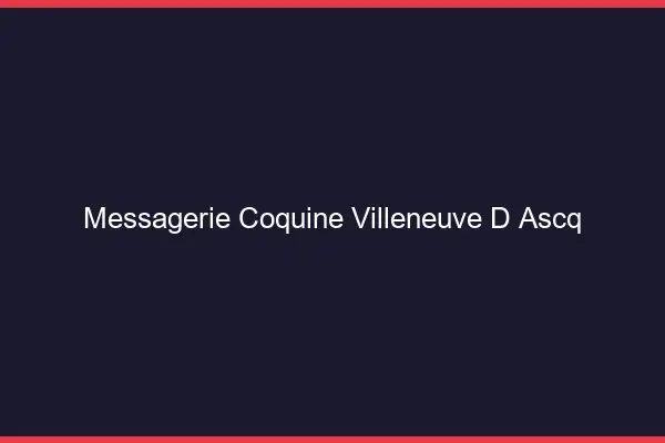 Messagerie Coquine Villeneuve-d'Ascq