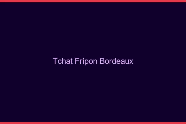 Tchat Fripon Bordeaux