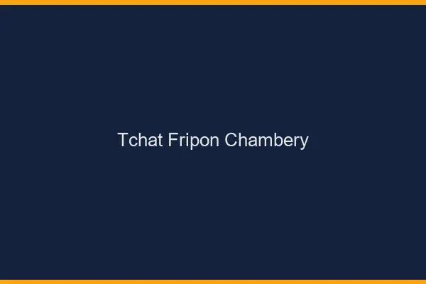 Tchat Fripon Chambéry