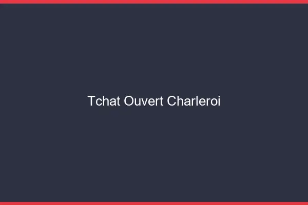 Tchat Ouvert Charleroi
