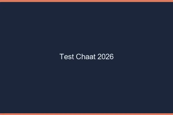Test Chaat 2026